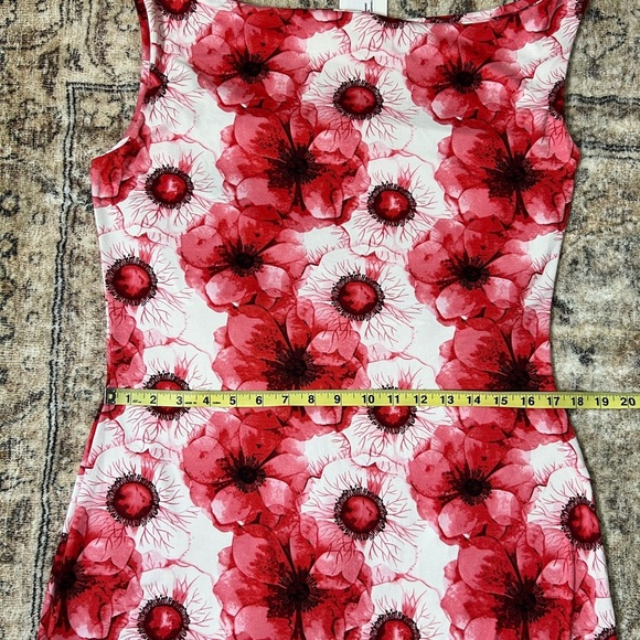 Rebdolls Womens Stephanie Knotted Sleeve Bodycon Floral Maxi Dress 1X Red Summer - Picture 9 of 16